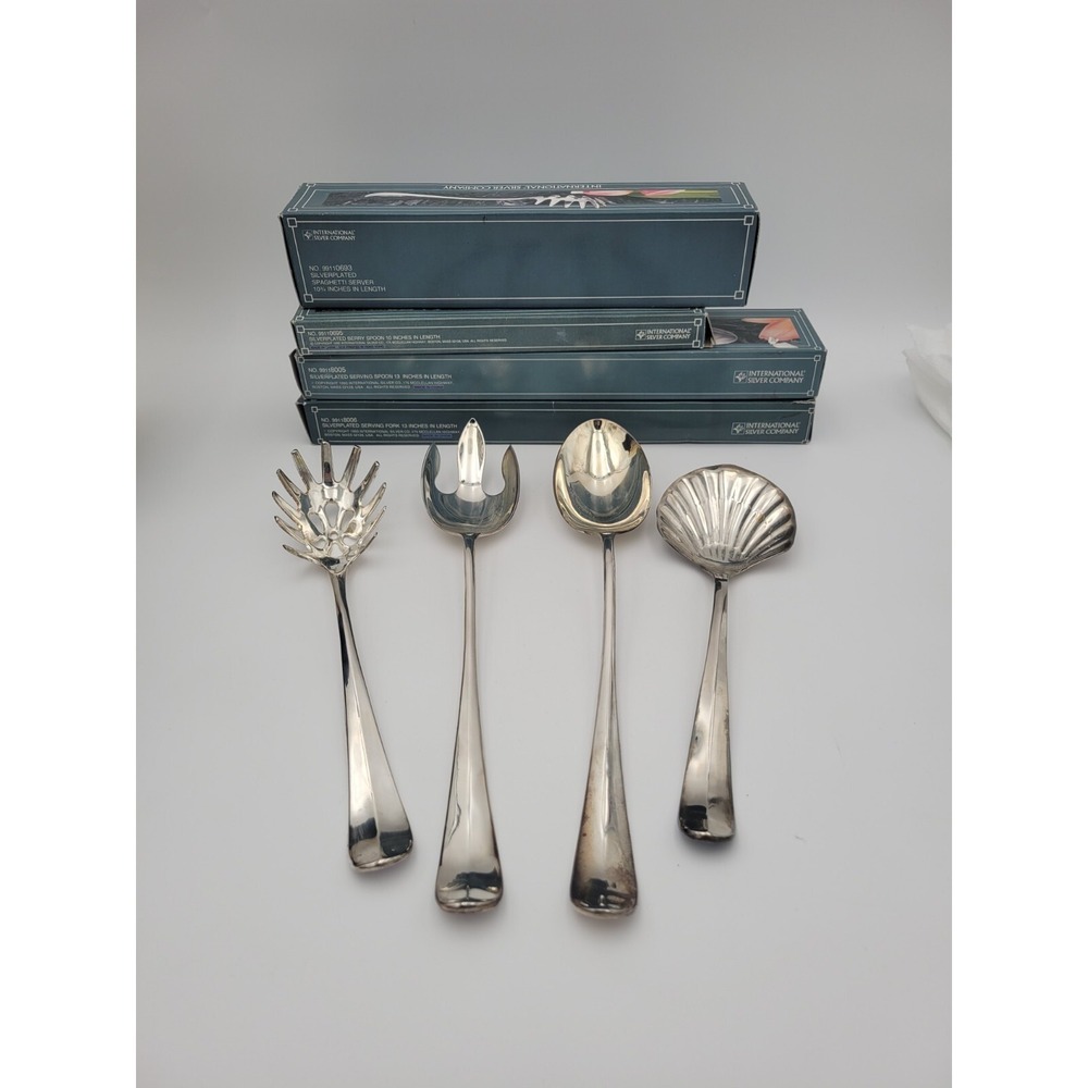 International Silver Company 4 Piece Serving Utensils silver plated original box